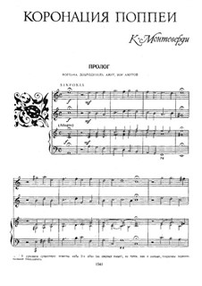 The Coronation of Poppea (L'Incoronazione di Poppea), SV 308: Piano-vocal score by Claudio Monteverdi