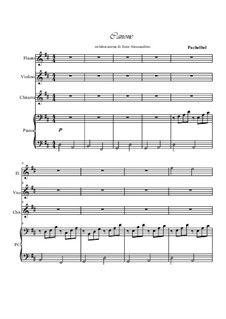 Quartet instrument version: For flute, violin, guitar and piano by Johann Pachelbel