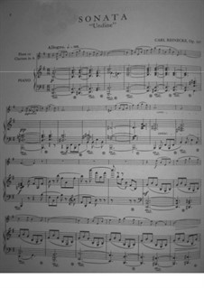 Sonata for Flute and Piano 'Undine', Op.167: Score, solo part by Carl Reinecke