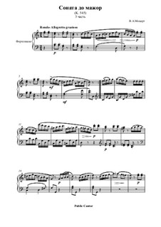 Sonata for Piano No.16 in C Major, K.545: Movement III by Wolfgang Amadeus Mozart