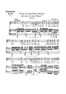 No.24 Du bist wie eine Blume (You are Like a Flower): Piano-vocal score (German and french texts) by Robert Schumann