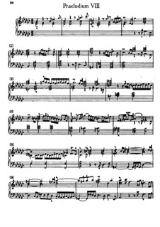 Prelude and Fugue No.8 in E Flat Minor, BWV 853: For piano by Johann Sebastian Bach