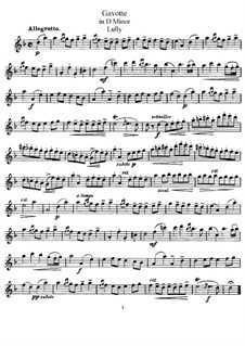 Gavotte in D Minor: For flute (or violin) and piano – Solo part by Jean-Baptiste Lully