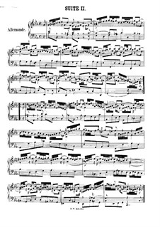 Suite No.2 in C Minor, BWV 813: For piano by Johann Sebastian Bach