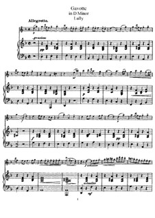 Gavotte in D Minor: For flute (or violin) and piano by Jean-Baptiste Lully