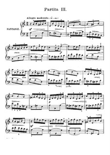 Partita for Keyboard No.3 in A Minor, BWV 827 by J.S. Bach on