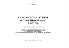 Canonic Variations on 'From Heaven Above to Earth I Come', BWV 769: For organ by Johann Sebastian Bach