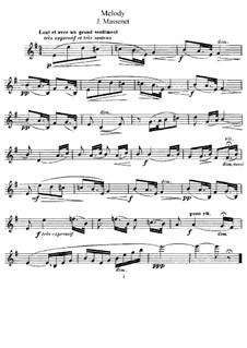 Dix pièces de genre, Op.10: No.5 Mélodie (Élégie), for violin and piano – solo part by Jules Massenet