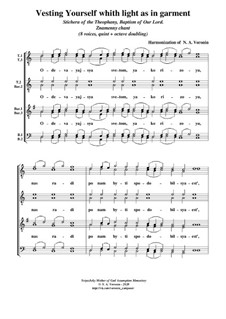 Vesting Yourself whith light as in garment: 8 Voices (men's choir, quint + octave doubling, Eng. Translit.) by Nikita Voronin