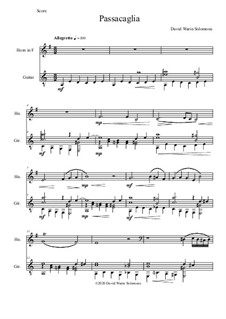 Passacaglia: For horn and guitar by David W Solomons