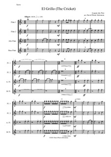 El Grillo (The Cricket): With decorations - for flute quartet by Josquin des Prez