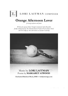 Orange Afternoon Lover: For mezzo-soprano and piano (priced for 2 copies) by Lori Laitman