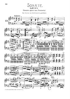 Sonata for Piano No.13, Op.27 No.1: For a single performer by Ludwig van Beethoven