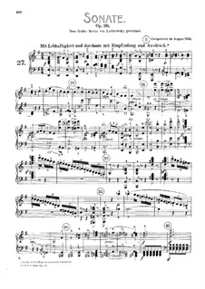 Sonata for Piano No.27, Op.90: For a single performer by Ludwig van Beethoven