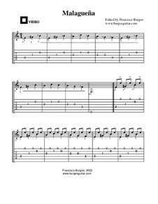 Malagueña (Flamenco): Music notation and tabs by Unknown (works before 1850)