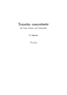 Terzetto Concertante for Viola, Cello and Guitar, MS 114: Viola part by Niccolò Paganini