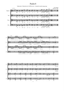 Psalm 8 for Choir (SATB), MVWV 1262: Psalm 8 for Choir (SATB) by Maurice Verheul