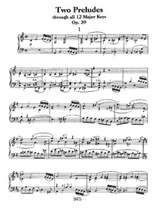 Two Preludes Through All Twelve Major Keys, Op.39: For piano by Ludwig van Beethoven