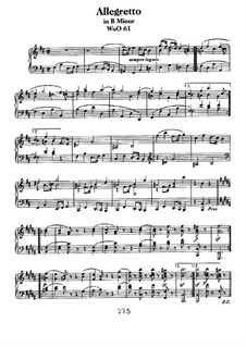 Allegretto in B Minor, WoO 61 by L.v. Beethoven - sheet music on MusicaNeo