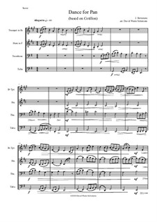 Dance for Pan (based on Cotillon): For brass quartet by Jean Hotteterre