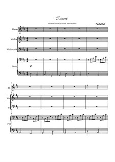 Quartet instrument version: For flute, violin, cello and piano by Johann Pachelbel