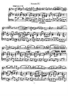 Sonata No.9 : Version for flute and piano, solo part by Johann Mattheson