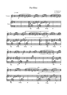 10 Easy Classical Pieces for Trumpet and Piano: Für Elise by Franz Schubert, Johann Strauss (Sohn), Edward Elgar, Jacques Offenbach, Ludwig van Beethoven, Edvard Grieg, Julius Benedict, Mildred Hill, Eduardo di Capua