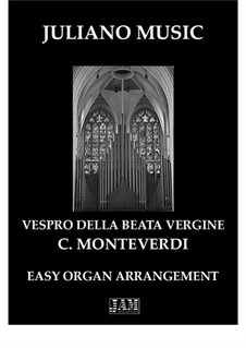 Vespro della Beata Vergine (Easy Organ): Vespro della Beata Vergine (Easy Organ) by Claudio Monteverdi