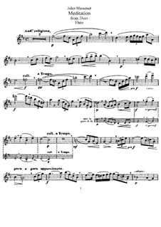 Meditation: For flute and piano – solo part by Jules Massenet