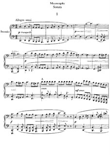 Sonata for Piano Four Hands in C Major: Allegro by Modest Mussorgsky