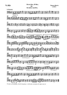 Ouvertüre, D-Dur für Streicher und B.c.: Cello+Kontrabass by Thomas Bäurle
