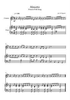 Alouette: For clarinet and piano by folklore