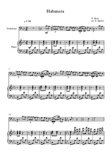 10 Easy Classical Pieces for Trombone and Piano Vol.2: Habanera by Johann Sebastian Bach, Henry Purcell, Georges Bizet, Ludwig van Beethoven, Edvard Grieg, Alexander Borodin, Pyotr Tchaikovsky, Franz Xaver Gruber