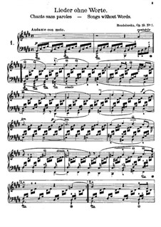 Songs without Words, Op.19, 30: Songs without Words by Felix Mendelssohn-Bartholdy