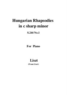 No.1 in C Sharp Minor, S.244: For piano by Franz Liszt