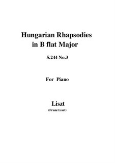 No.3 in B Flat Major, S.244: For piano by Franz Liszt