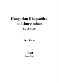 No.18 in F Sharp Minor, S.244: For piano by Franz Liszt