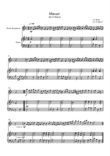 10 Easy Classical Pieces for Tenor Saxophone and Piano Vol.2: Minuet (In G Major) by Johann Sebastian Bach, Henry Purcell, Georges Bizet, Ludwig van Beethoven, Edvard Grieg, Alexander Borodin, Pyotr Tchaikovsky, Franz Xaver Gruber