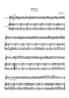 10 Easy Classical Pieces for Clarinet and Piano Vol.2: Minuet (In G Major) by Johann Sebastian Bach, Henry Purcell, Georges Bizet, Ludwig van Beethoven, Edvard Grieg, Alexander Borodin, Pyotr Tchaikovsky, Franz Xaver Gruber