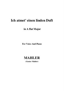 Ich atmet' einen linden Duft: A flat Major by Gustav Mahler