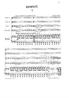 Piano Quintet No.1, Op.75: Full score by Friedrich Kiel