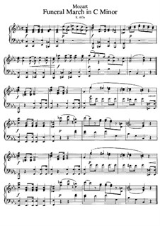 Funeral March in C Minor, K.453a: For piano by Wolfgang Amadeus Mozart