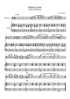 Santa Lucia: For trombone and piano by folklore