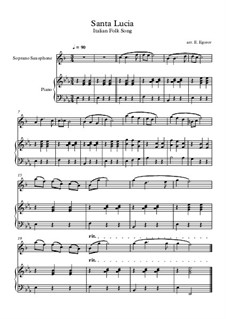 Santa Lucia: For soprano saxophone and piano by folklore