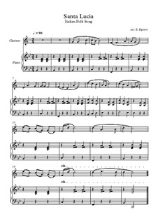 Santa Lucia: For clarinet and piano by folklore