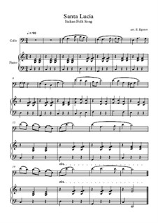 Santa Lucia: For cello and piano by folklore