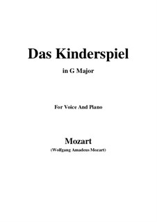 Das Kinderspiel, K.598: G Major by Wolfgang Amadeus Mozart