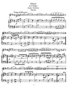 Minuet for Flute and Piano in D Major: Score by Wolfgang Amadeus Mozart