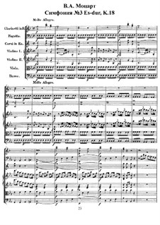 Symphony No.3 in E Flat Major, K.18: Symphony No.3 in E Flat Major by Wolfgang Amadeus Mozart