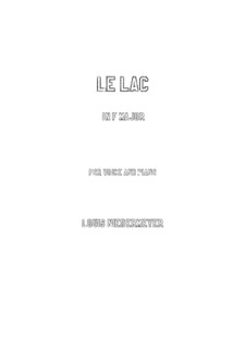 Meditation on 'Le lac' by Lamartine for Voice and Piano: F Major by Louis Niedermeyer